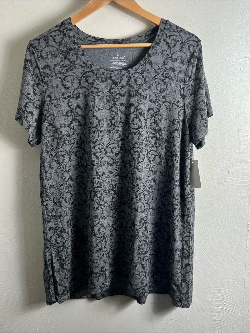 Cuddl Duds Womens 1X Soft Stretch Short Sleeve Top